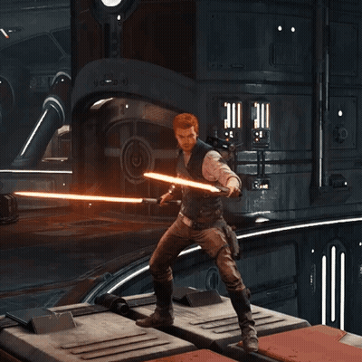 Man Holding Light Saber GIF