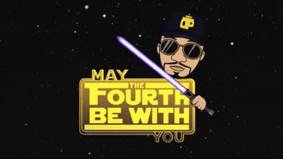Man Holding Light Saber May The Fourth Be With You GIF