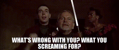 Man Holding Lightsaber Saying What's Wrong With You GIF