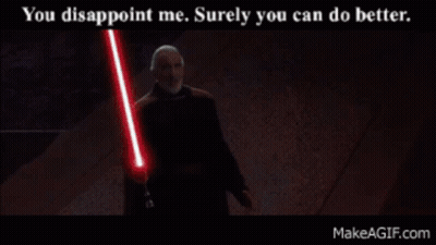 Man Holding Lightsabers Saying You Disappoint Me GIF