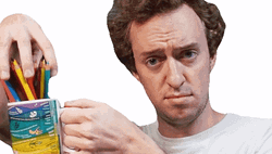 Man Holding Lots Of Coloring Pencil GIF