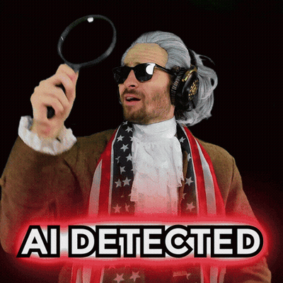 Man Holding Magnifying Glass Ai Detected GIF