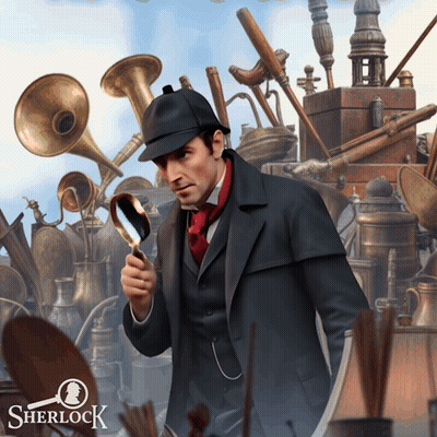 Man Holding Magnifying Glass Sherlock GIF