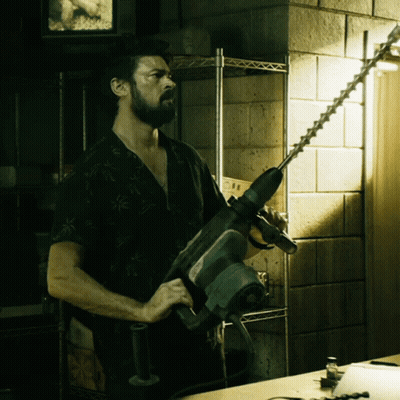 Man Holding Makita Drill GIF