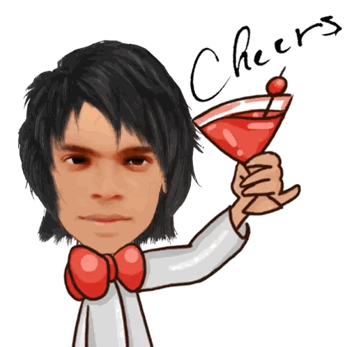 Man Holding Martini Cheers Sticker
