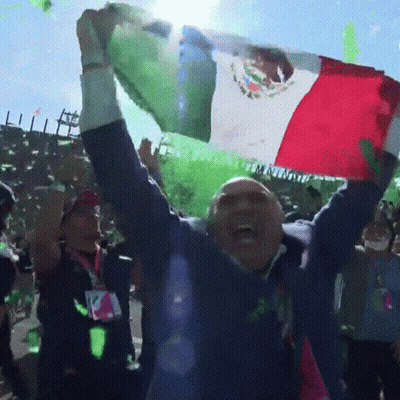 Man Holding Mexican Flag GIF