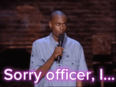 Man Holding Mic Saying Sorry Officer I GIF