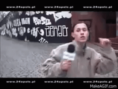 Man Holding Microphone Funny Face GIF
