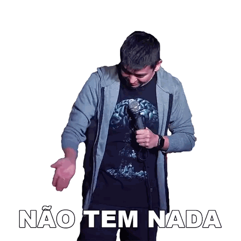 Man Holding Microphone Nao Tem Nada Sticker