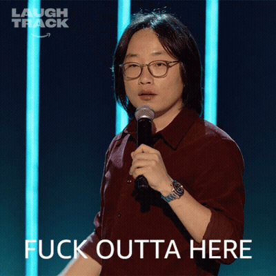 Man Holding Microphone Saying Fuck Outta Here GIF