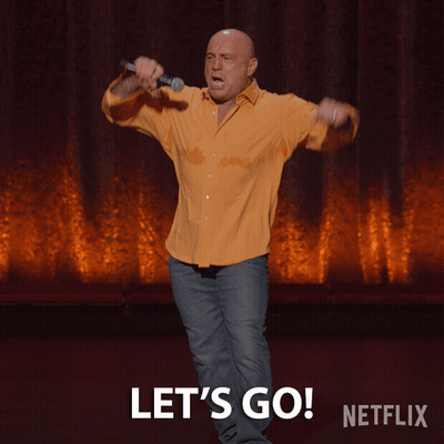 Man Holding Microphone Saying Let's Go GIF