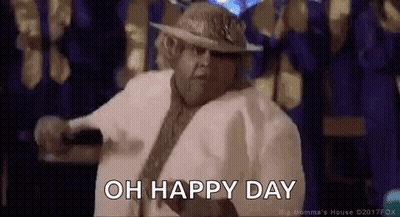 Man Holding Microphone Saying Oh Happy Day GIF