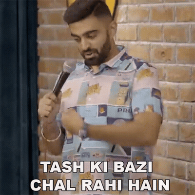 Man Holding Microphone Says Stash Ki Bazi Chal Rahi Hain GIF