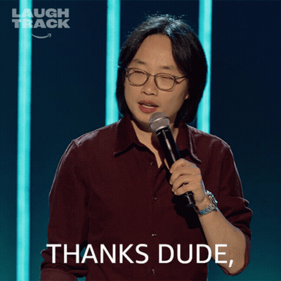 Man Holding Microphone Says Thanks Dude GIF