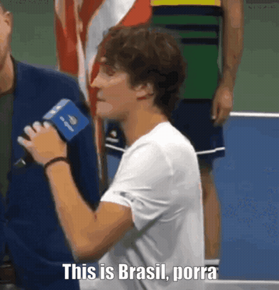 Man Holding Microphone This Is Brasil Porra GIF