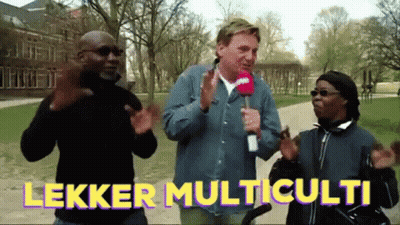 Man Holding Microphone With Lekker Multiculti GIF