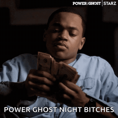 Man Holding Money Power Ghost Night Bitches GIF