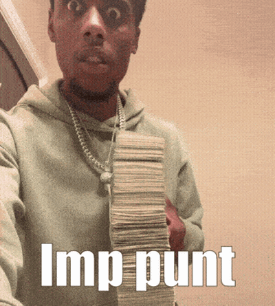 Man Holding Money Saying Imp Punt GIF