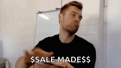 Man Holding Money Saying Sale Made $ GIF
