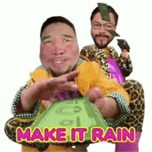 Man Holding Money With Man Sitting On Back GIF