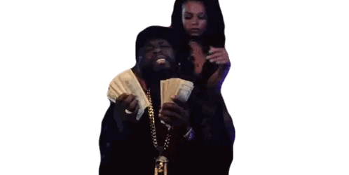 Man Holding Money With Woman Watching Sticker