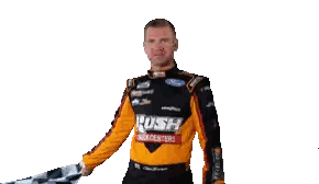 Man Holding NCR Checkered Flag Sticker