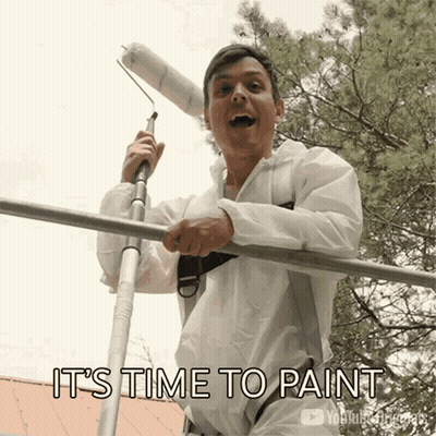 Man Holding Paint Roller Saying It's Time To Paint GIF