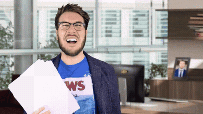 Man Holding Paper Saying WS GIF