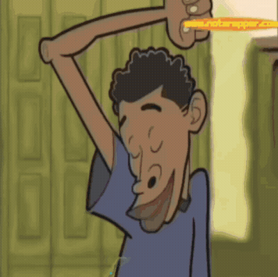 Man Holding Pencil Over Head With A And B GIF