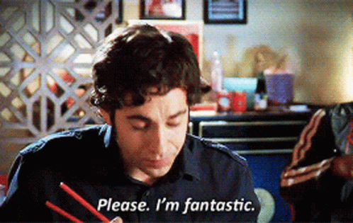 Man Holding Pencil Saying Please I'm Fantastic GIF