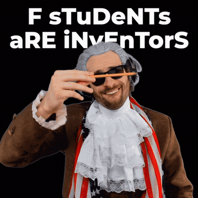 Man Holding Pencil To Eye F Students Are Inventors GIF