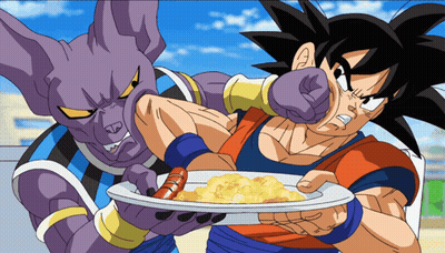 Man Holding Plate Of Food Next To Cat GIF