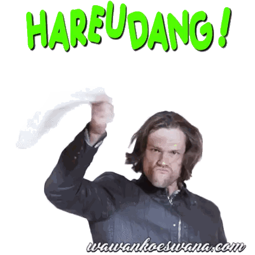 Man Holding Plate With Hareudang Sticker