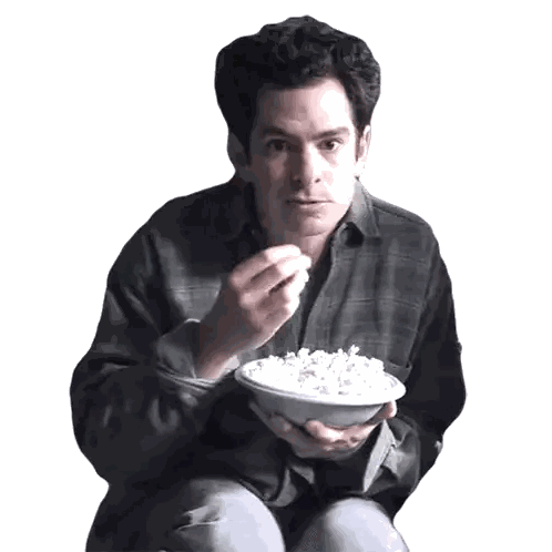 Man Holding Popcorn Bowl Sticker