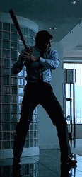 Man Holding Position The Metal Bat  GIF
