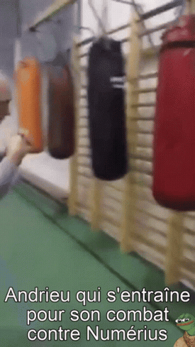 Man Holding Punching Bag With Andreu Qui S'Entraine Pour Son Combat Contre Numerius GIF