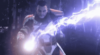 Man Holding Purple Lightning Bolt GIF