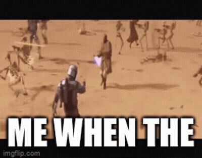 Man Holding Purple Object Saying Me When The GIF