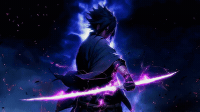 Man Holding Purple Sword GIF