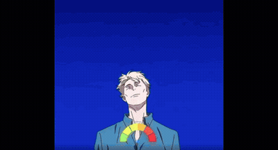 Man Holding Rainbow Colored Circle GIF
