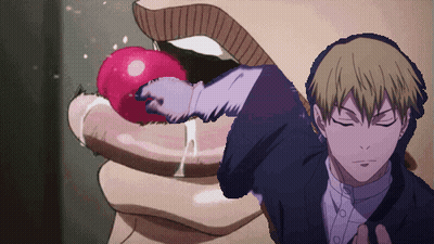 Man Holding Red Apple In Mouth Next To Woman GIF