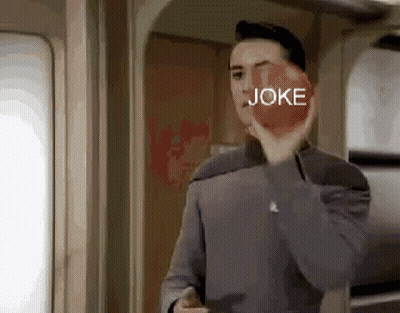 Man Holding Red Apple With Joke GIF