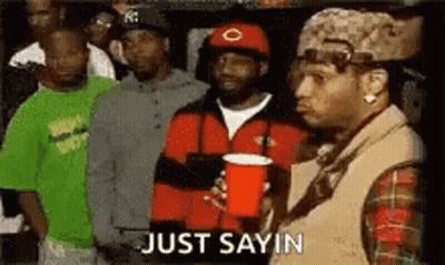 Man Holding Red Cup Says Just Sayin GIF