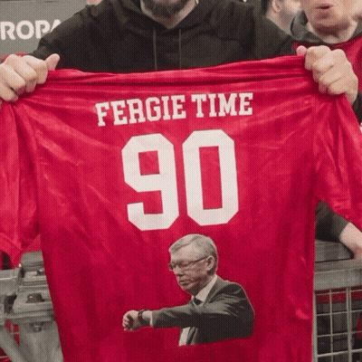 Man Holding Red Jersey Fergie Time 90 GIF