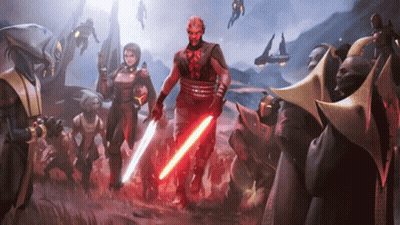 Man Holding Red Lightsaber GIF