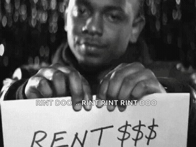 Man Holding Rent Sign GIF