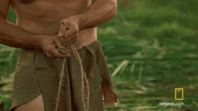 Man Holding Rope With National Geographic Logo GIF