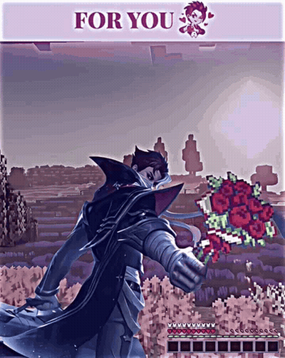 Man Holding Roses In Front Of For You Banner GIF