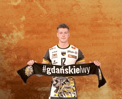Man Holding Scarf Saying #Gdanskiewy GIF