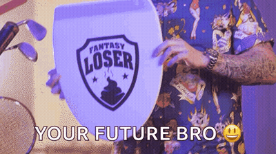 Man Holding Shield Saying Fantasy Loser GIF